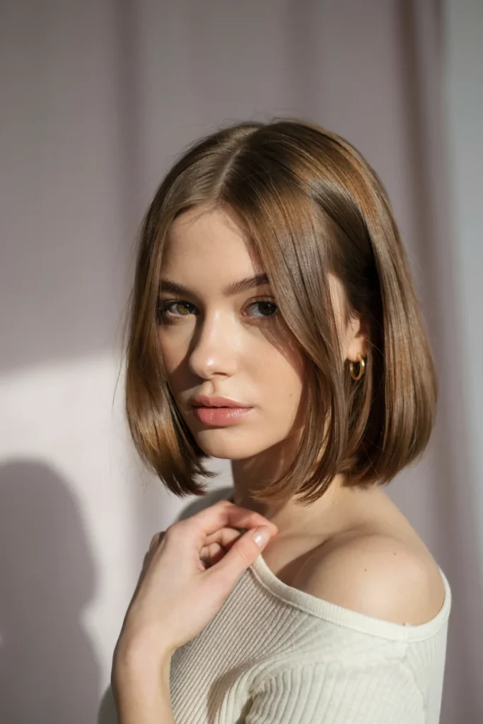 22 Blunt Bob Styles That Are Fresh & Modern blunt bob with curtain bangs
