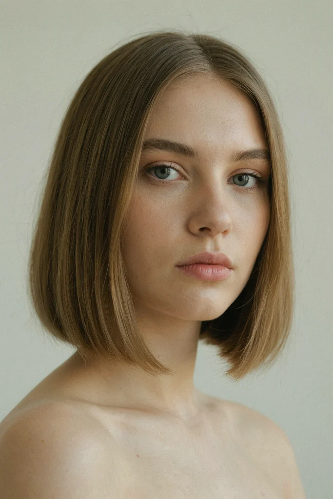 Blunt Bob with Curtain Bangs