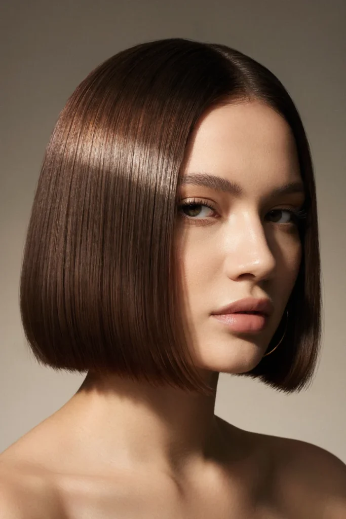 22 Blunt Bob Styles That Are Fresh & Modern blunt bob with glossy finish