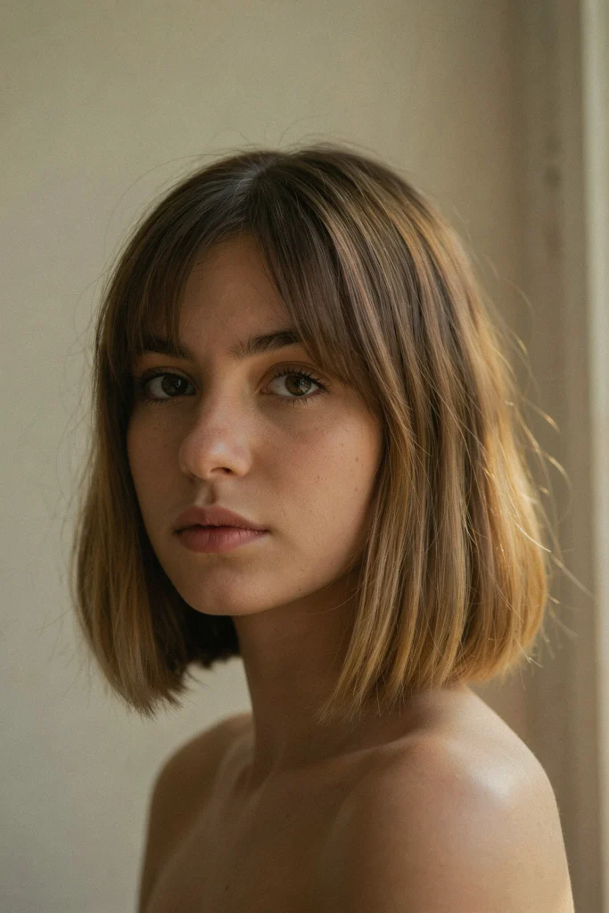  Blunt Bob with Subtle Balayage