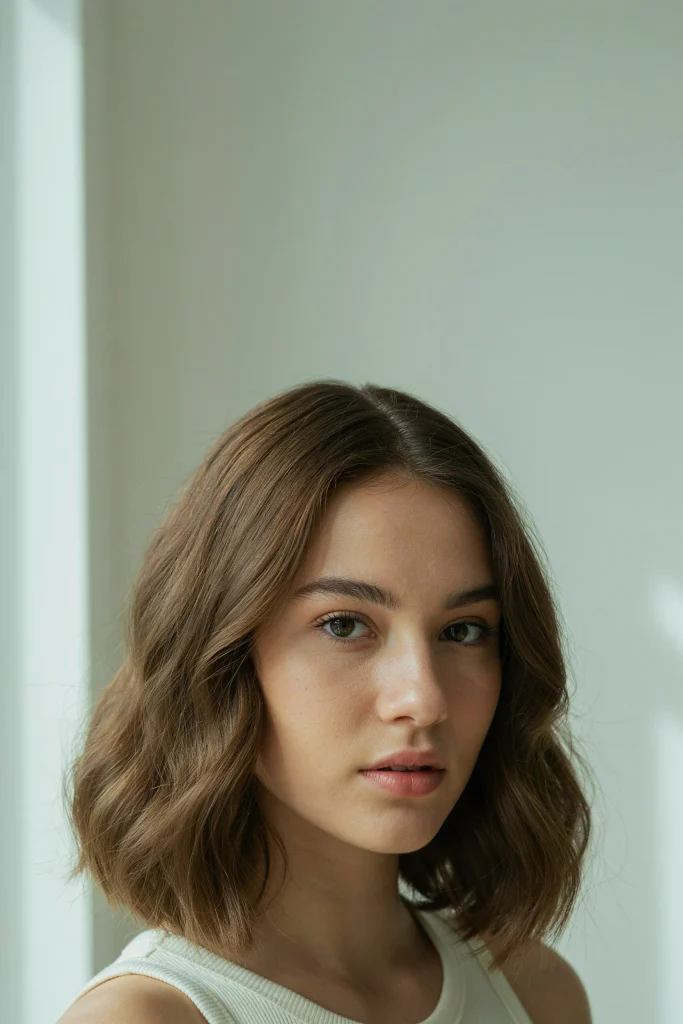  Blunt Lob with Center Part and Volume