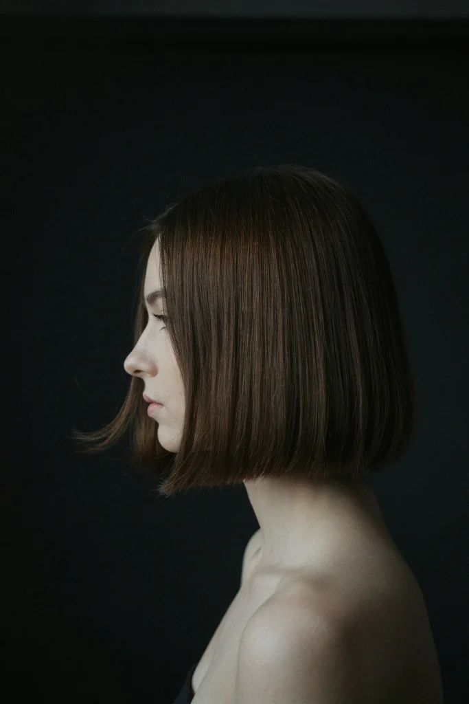 Blunt Lob with Deep Side Part