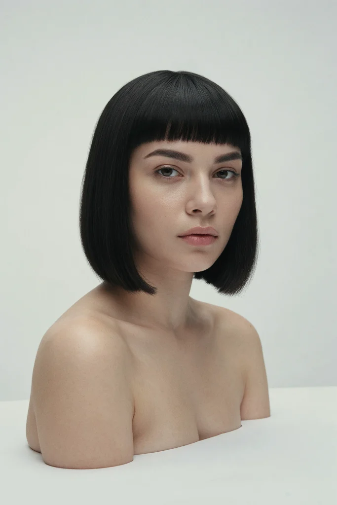 Blunt Lob with Blunt Bangs