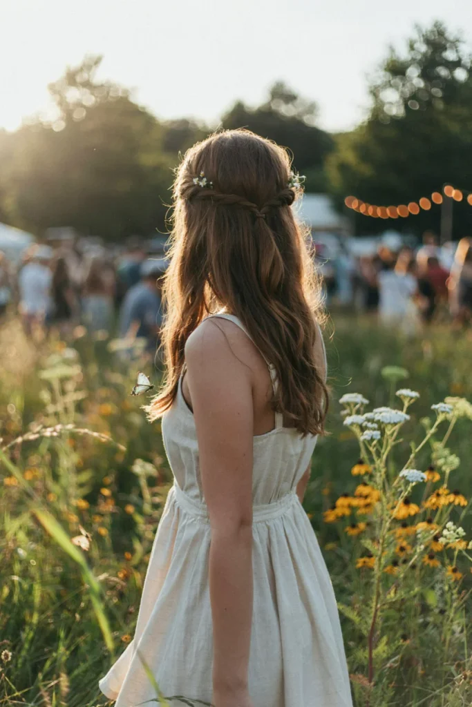  Boho Braided Accents on Open Hair