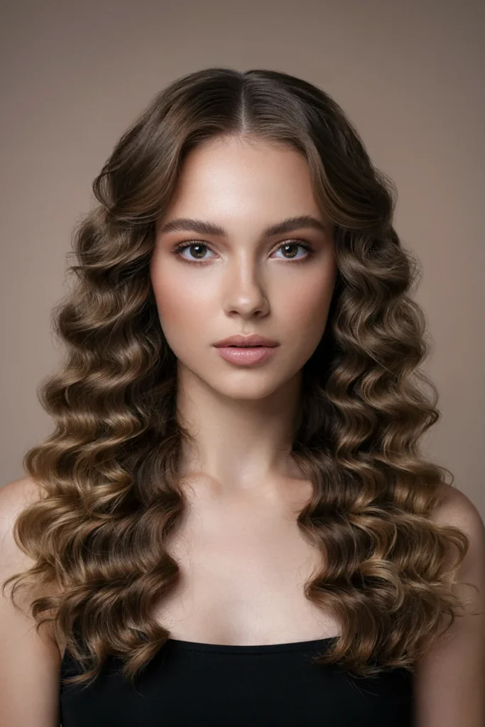 20 Pretty Open Hair Looks for a Soft Glam Vibe Bouncy Curls with Middle Part