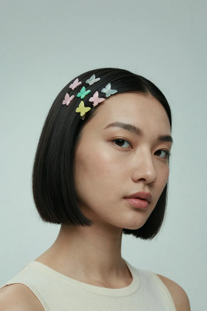 Butterfly Clip Bob Hairstyle