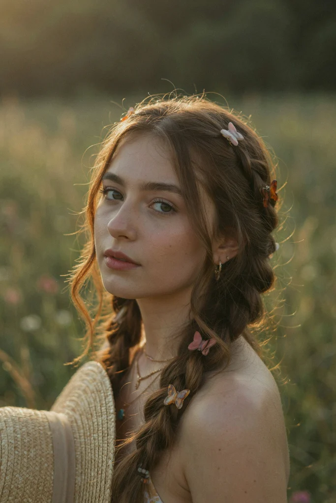 Butterfly Clip Boho Hairstyle