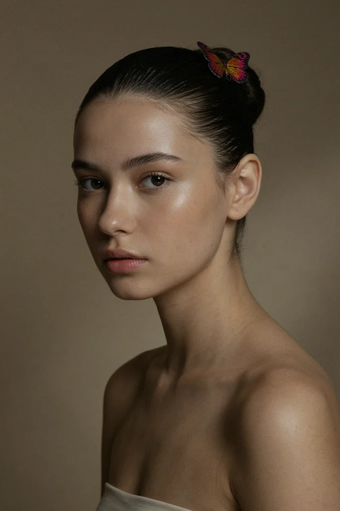  Butterfly Clip Slicked-Back Bun