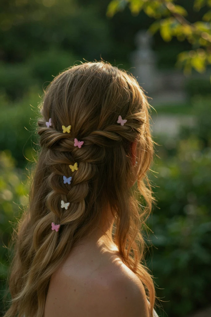 Butterfly Clip Waterfall Braid