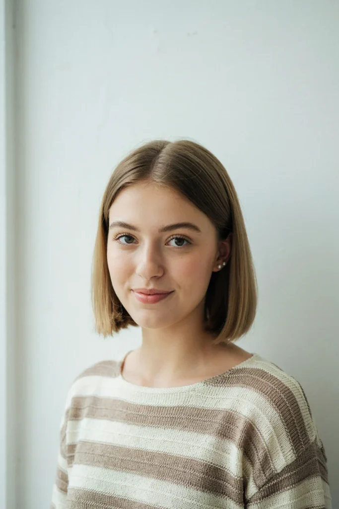 Chin-Length Blunt Bob Side Part for Fine Hair