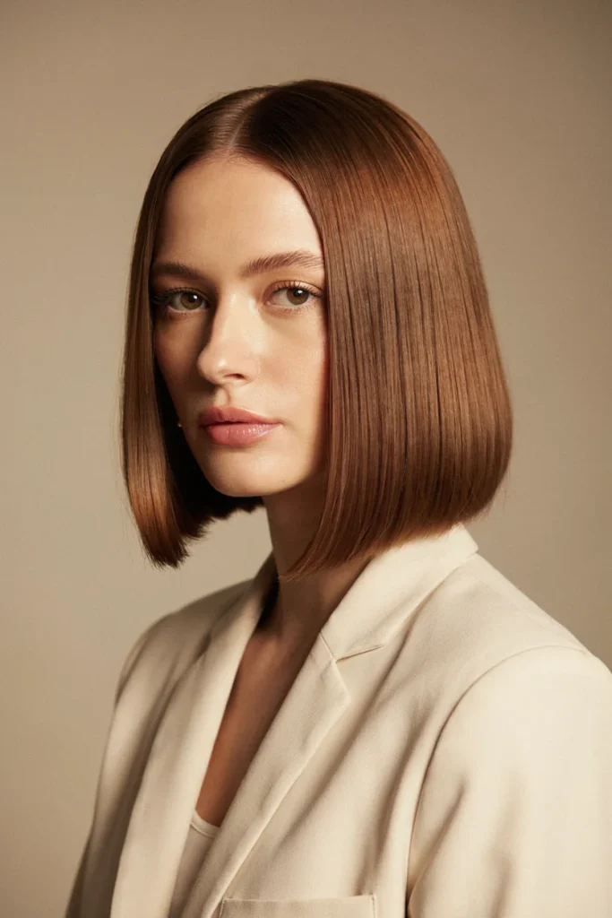  Blunt Bob Side Part Ideas Classic Jawline Blunt Bob with Soft Side Part