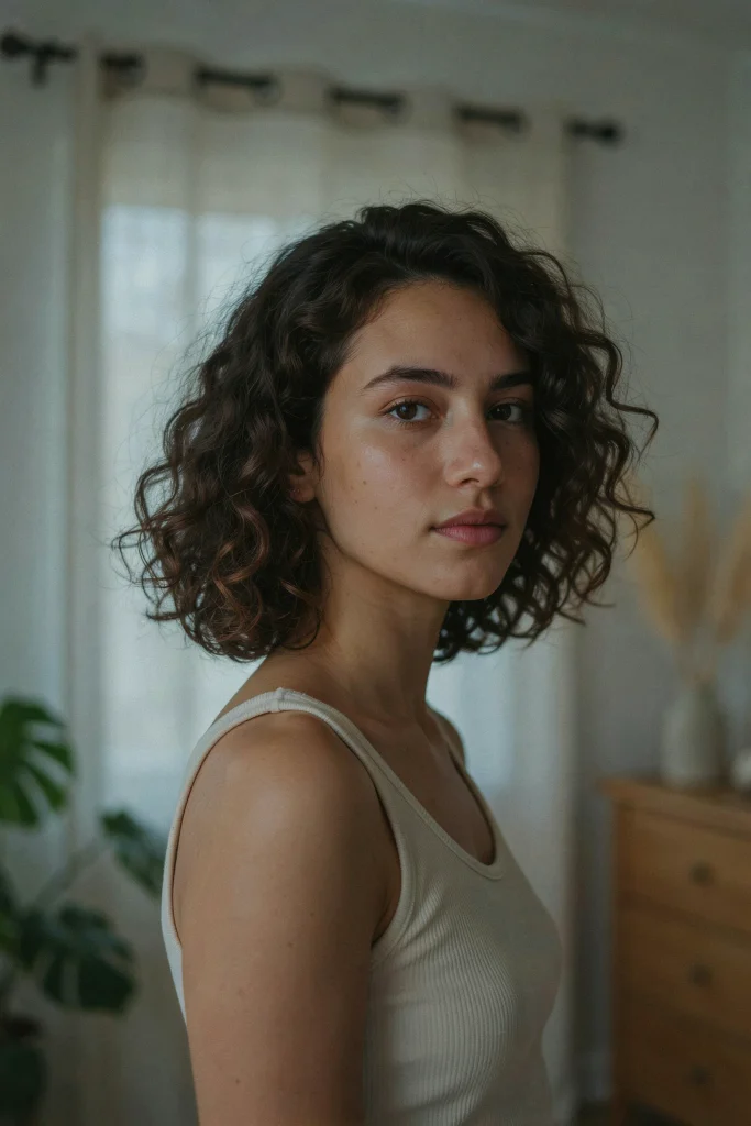 collarbone lob for curly hair
