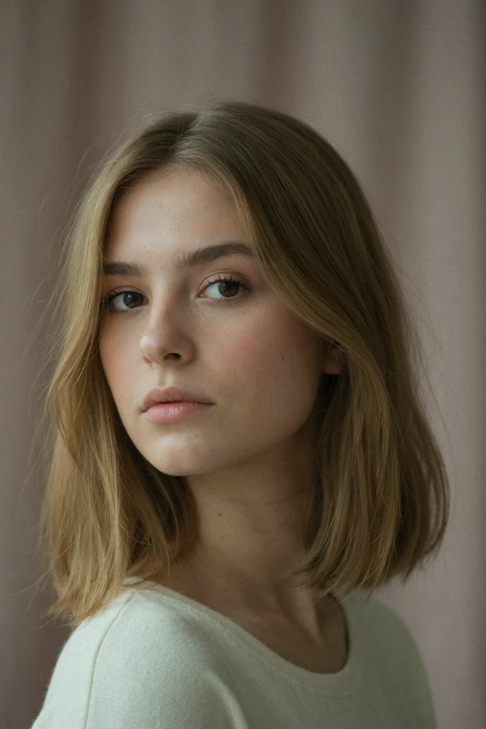 collarbone lob for round faces