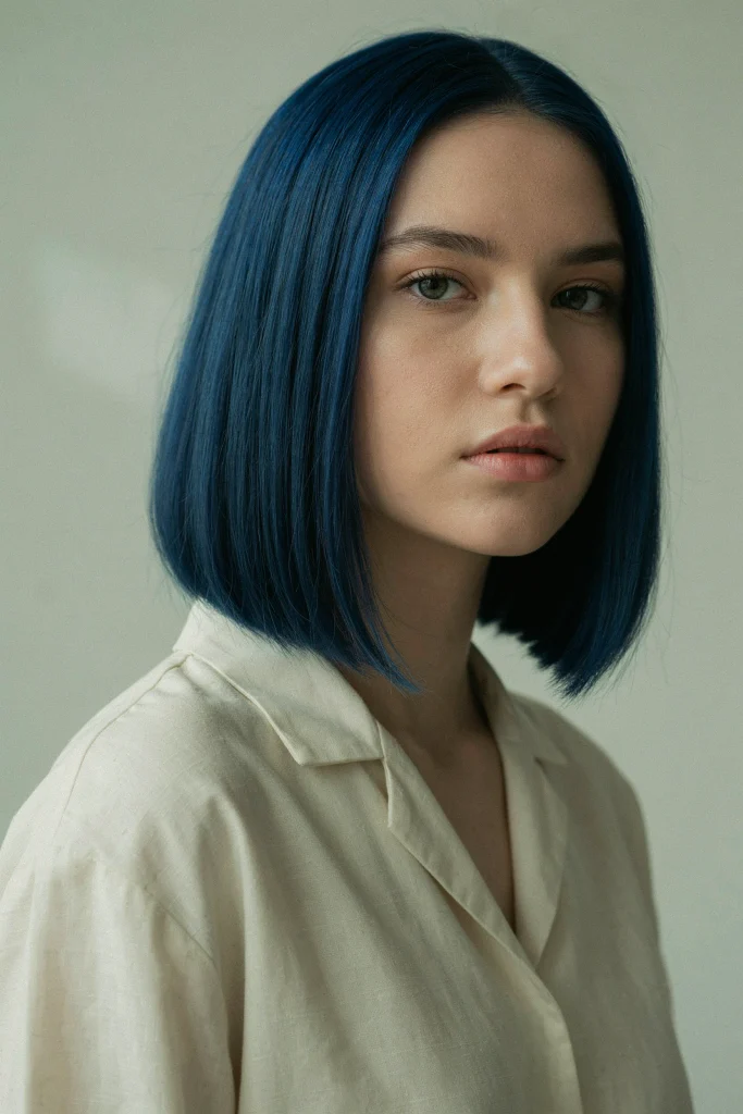collarbone lob with bold color