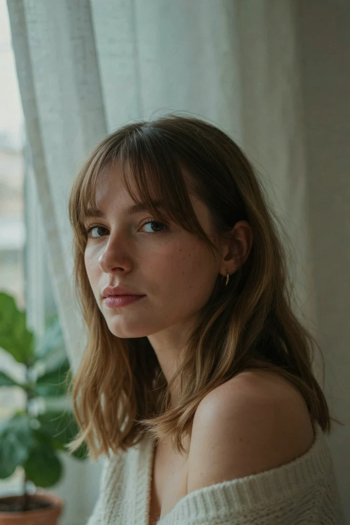 collarbone lob with curtain bangs