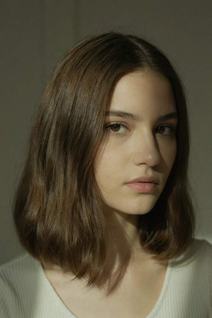 collarbone lob with deep side part