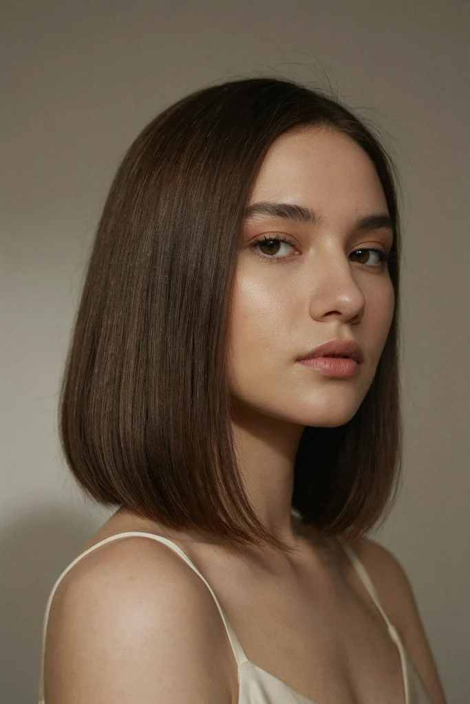 collarbone lob with glossy finish