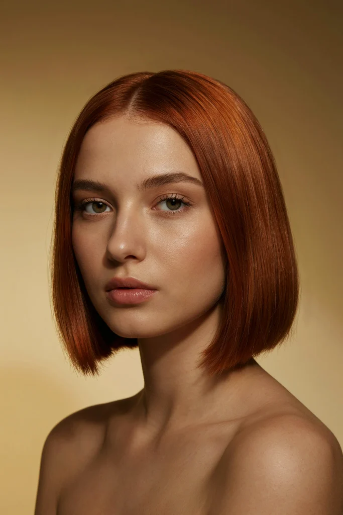  Copper Red Blunt Bob