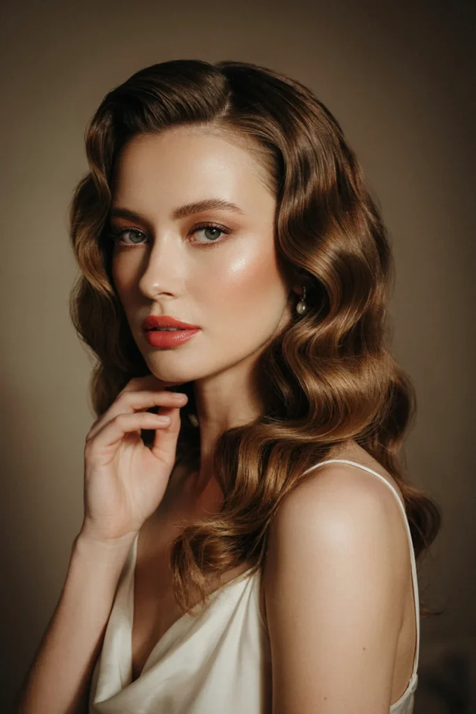 20 Pretty Open Hair Looks for a Soft Glam Vibe Glamorous Curls with Deep Side Part