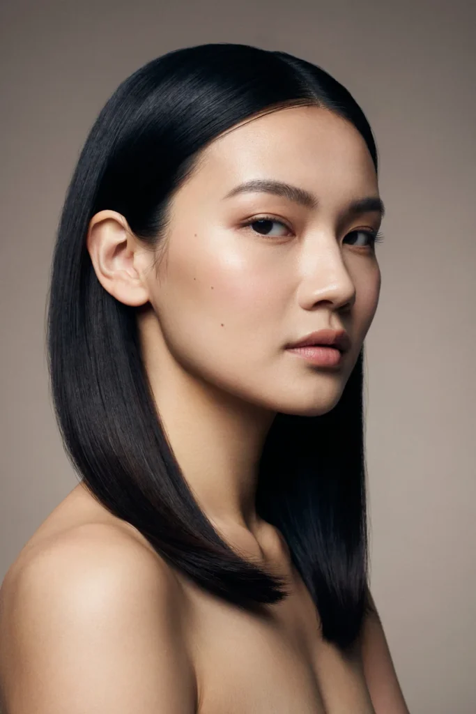 23 Open Hairstyles for a Cute Everyday Look Glossy Straight Hair with Blunt Ends