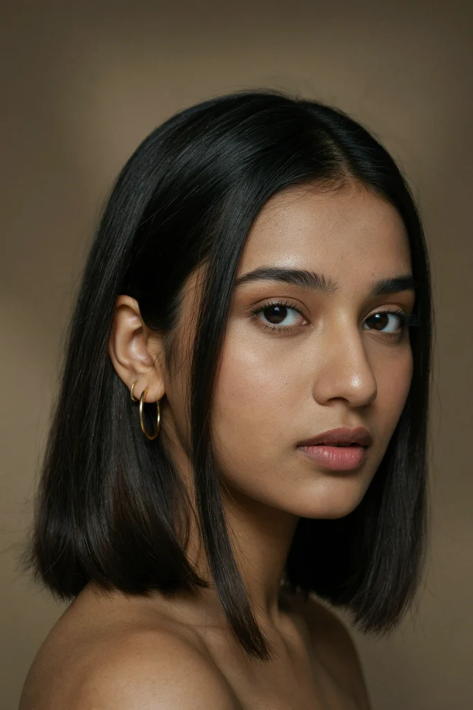 Glossy Straight Hair with Face-Framing Layers