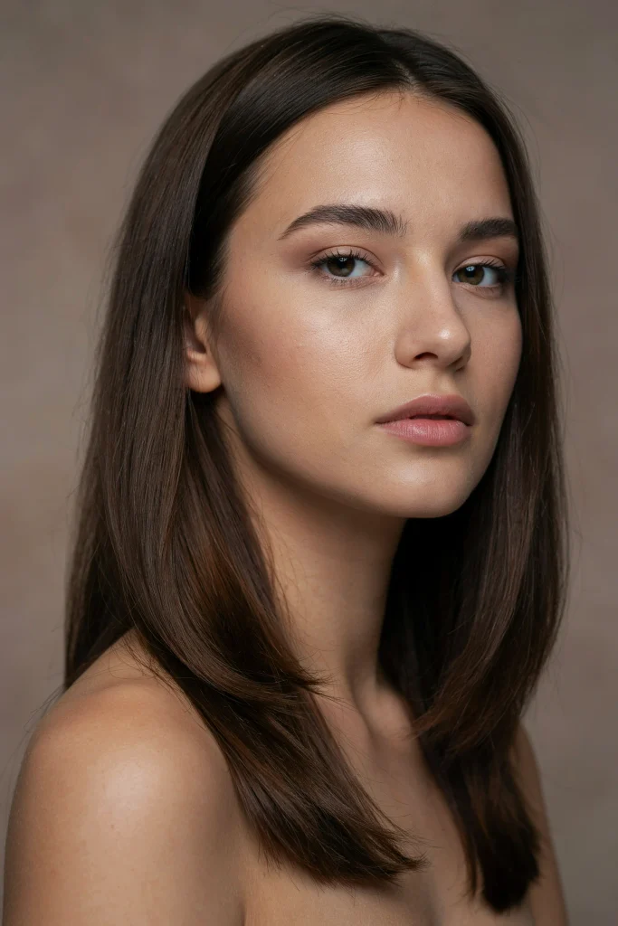 23 Glossy Straight Hair Looks That Shine Bright glossy straight hair with face framing layers