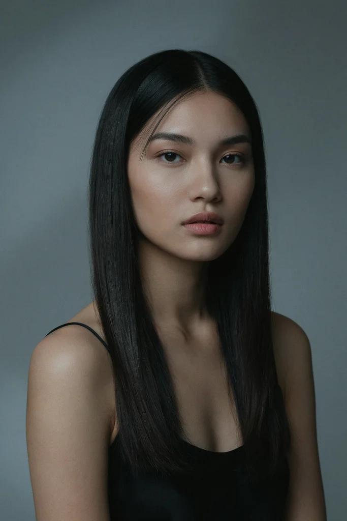  Glossy Straight Hair with Glass Ends
