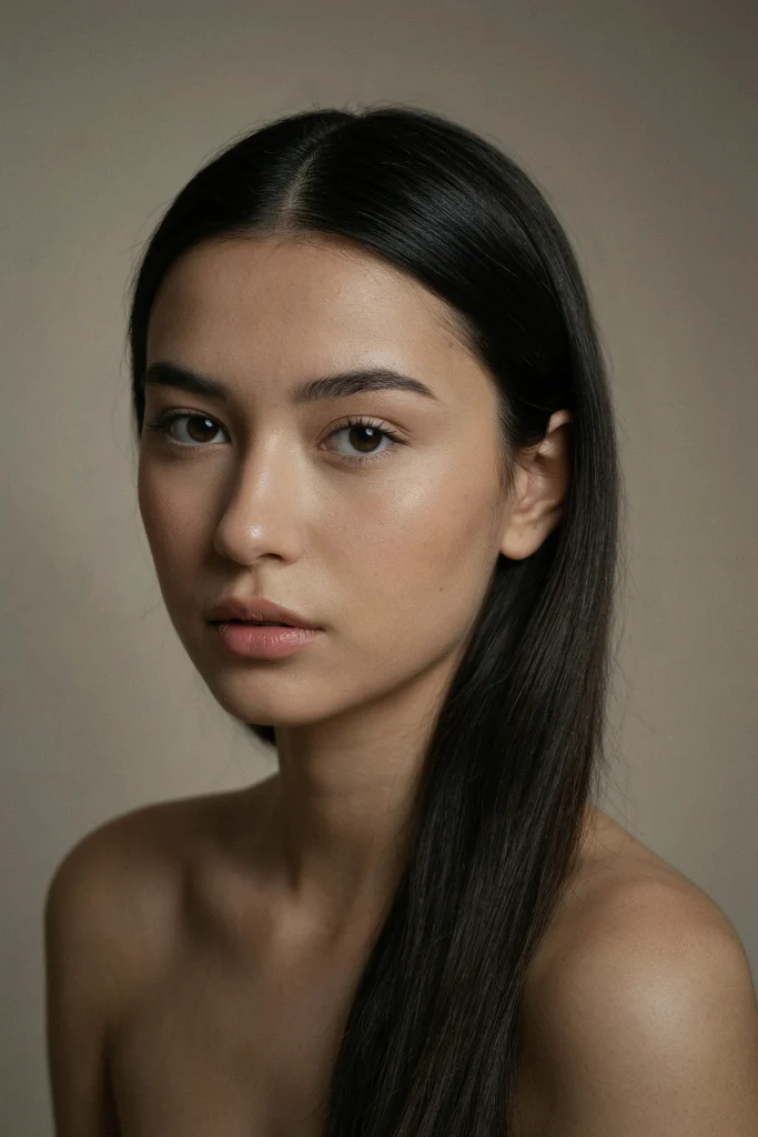 23 Glossy Straight Hair Looks That Shine Bright glossy straight hair with side part