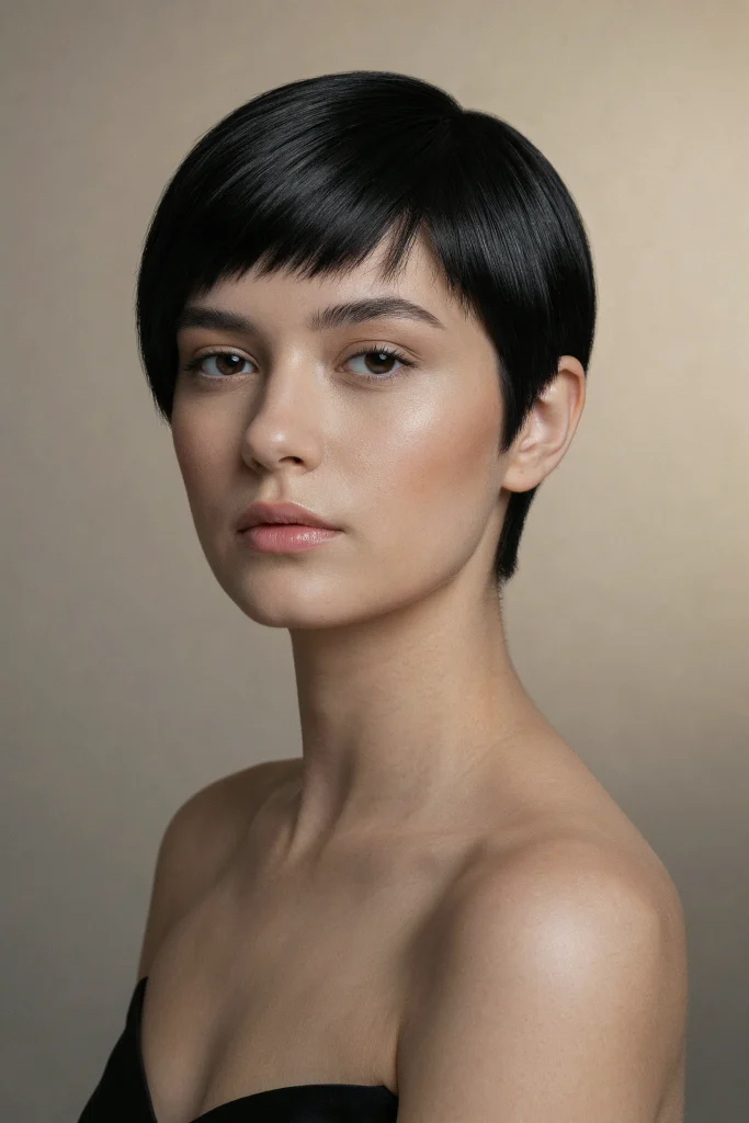 Glossy Straight Pixie Cut