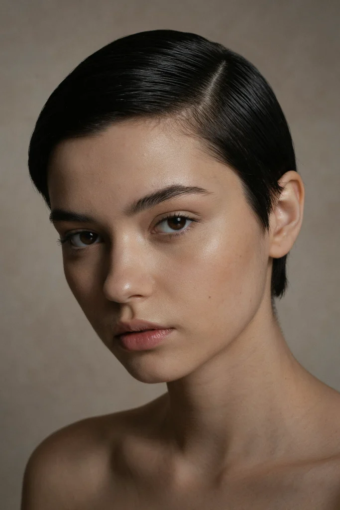 23 Glossy Straight Hair Looks That Shine Bright glossy straight pixie cut