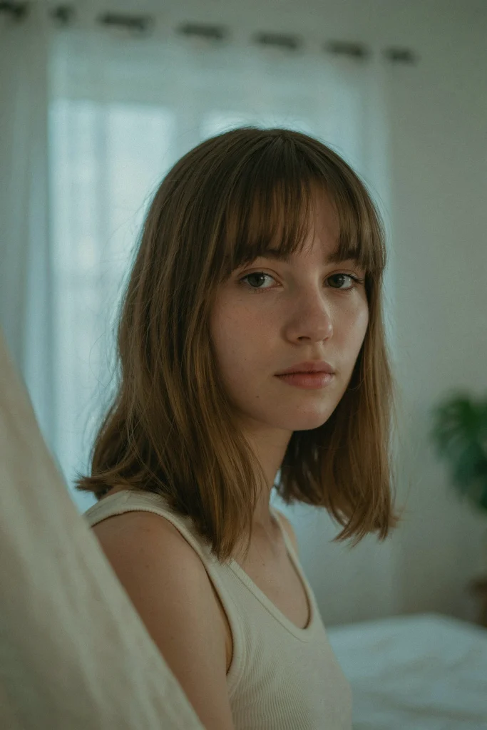 Grown-Out Crop with Curtain Bangs
