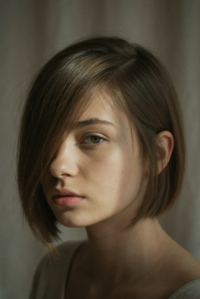 Grown-Out Crop with Side-Swept Fringe