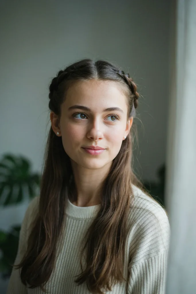 23 Open Hairstyles for a Cute Everyday Look Half-Pinned Twisted Sides