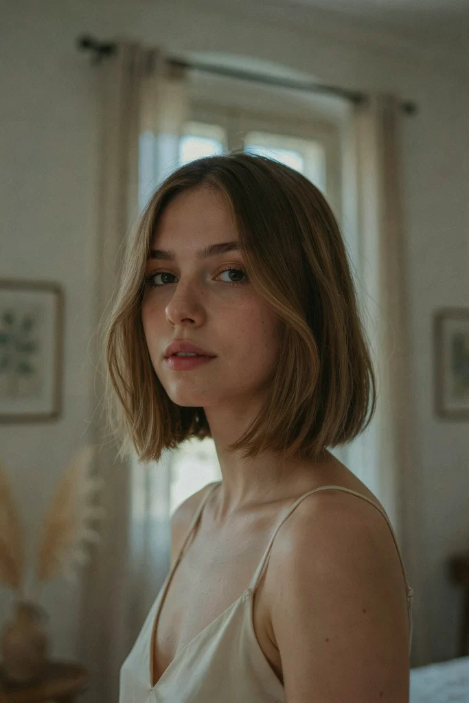  Italian Bob with Side-Swept Bangs