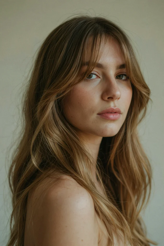 25 Long Layers with Curtain Bangs to Copy Now Long Layers with Curtain Bangs and Balayage