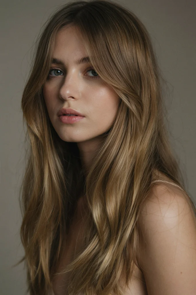 25 Long Layers with Curtain Bangs to Copy Now Long Layers with Curtain Bangs and Bronde Color