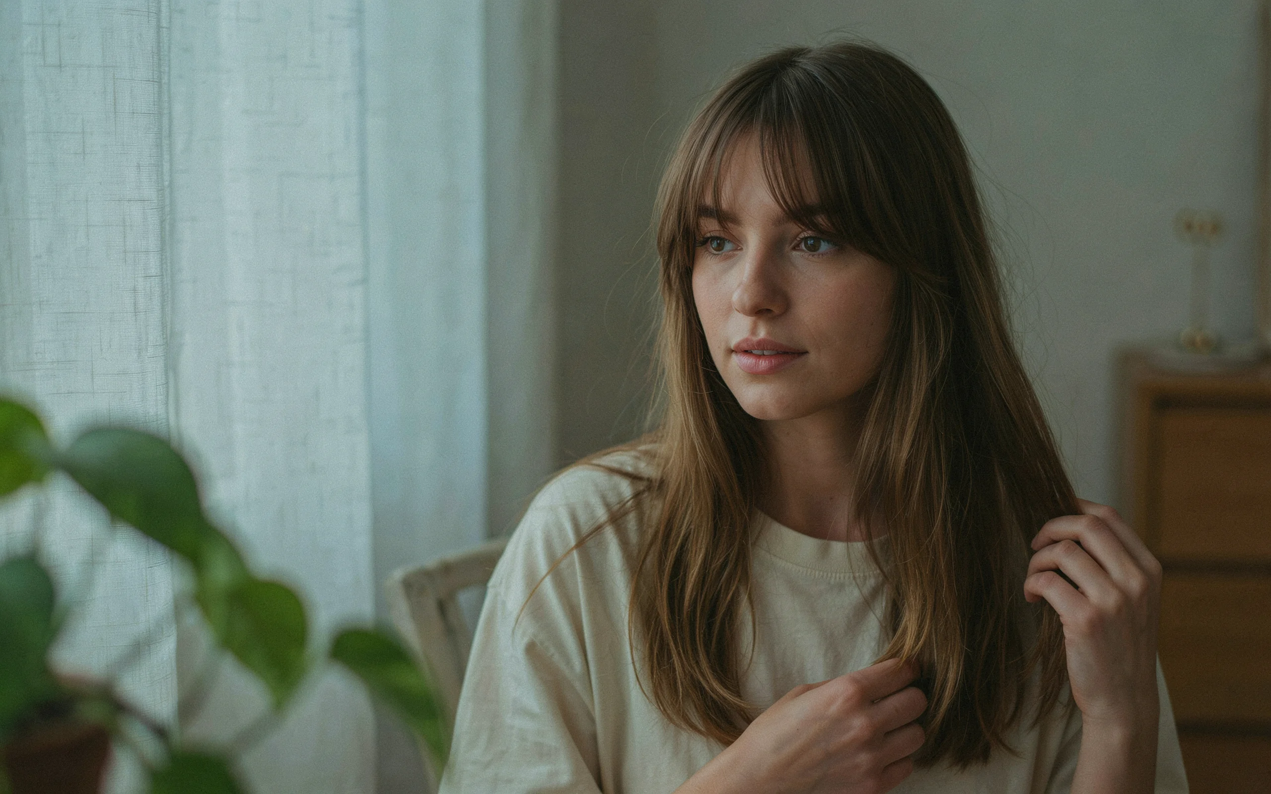 Long Layers with Curtain Bangs