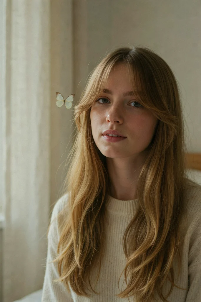 21 Wispy Butterfly Bangs That Frame Your Face Long Wispy Butterfly Bangs with Soft Layers