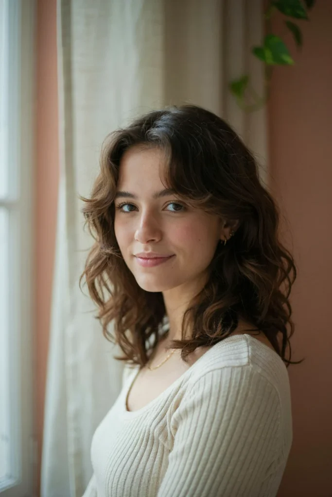  Loose Curls with Face-Framing Layers