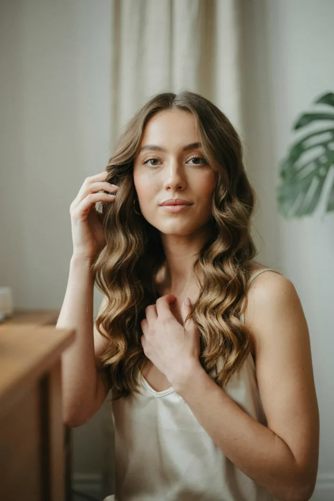  Loose Curls with Middle Part