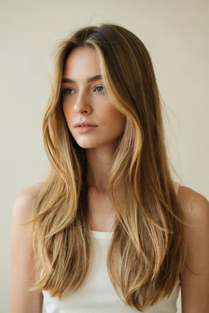 open hair with balayage