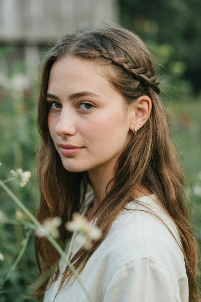 Open Hair with Braided Accent