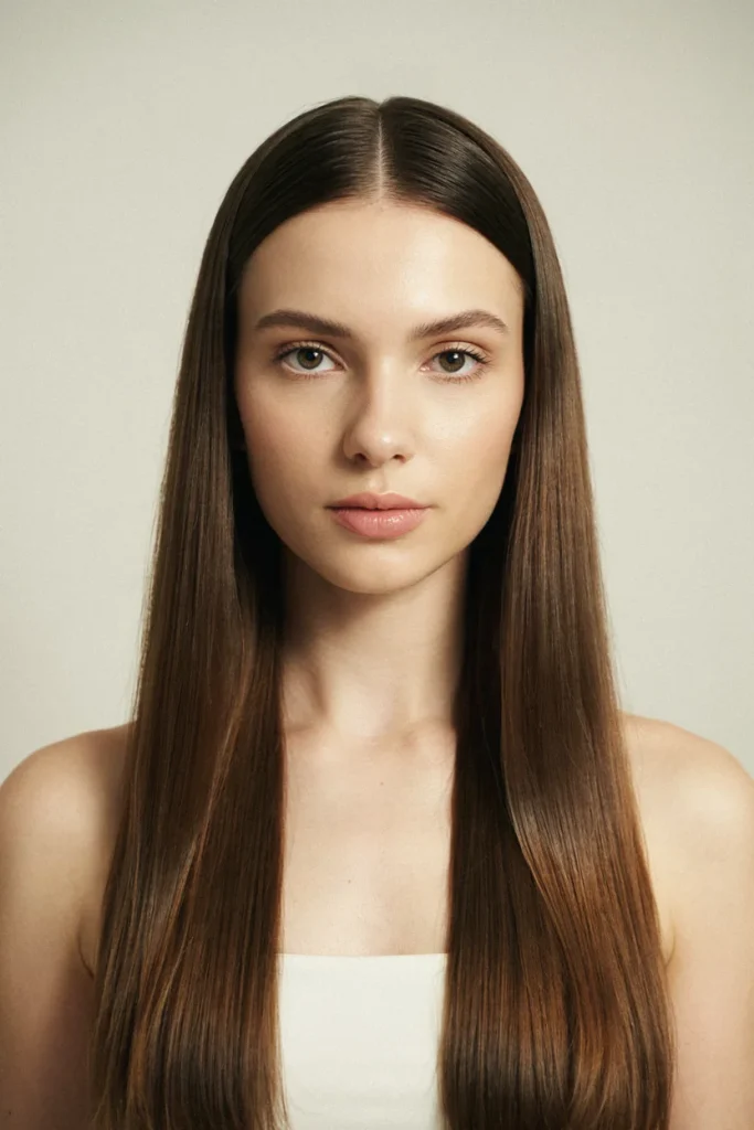 open hair with center part