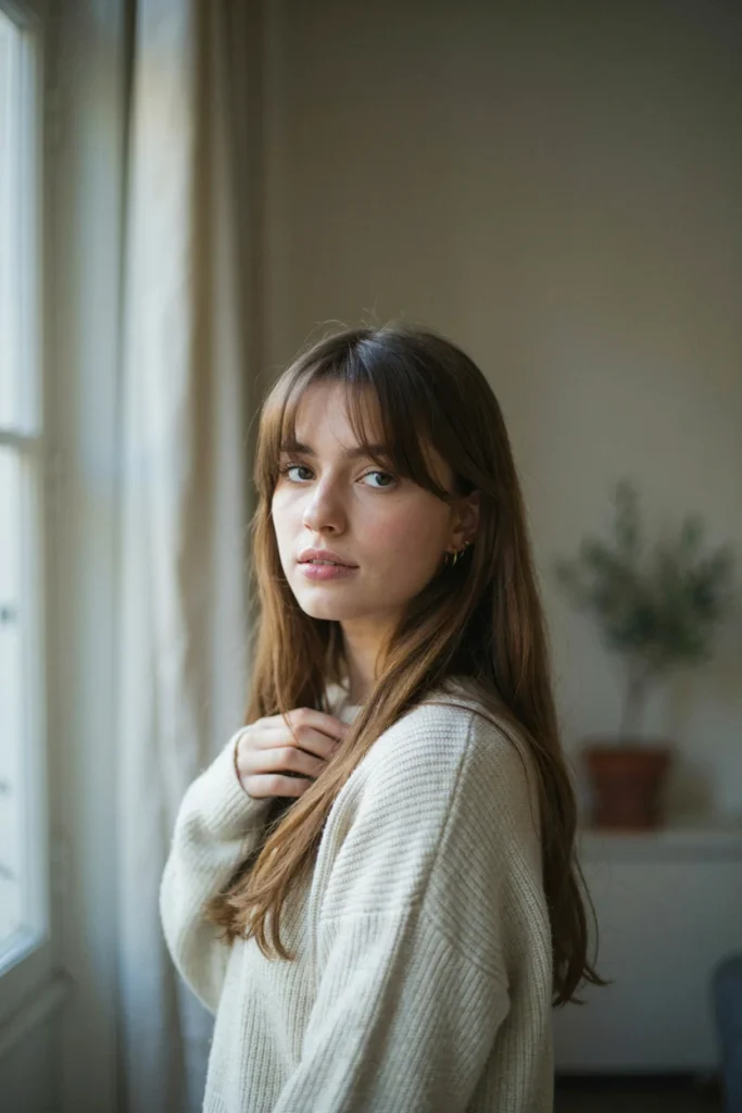  Open Hair with Curtain Bangs