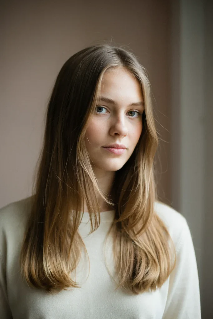 open hair with face framing layers