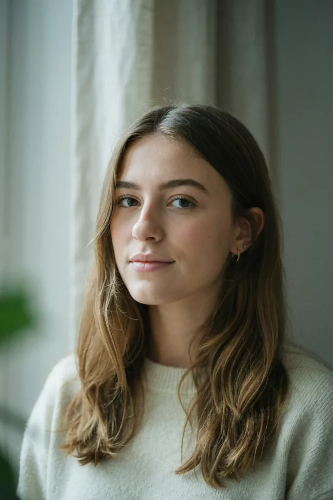 Open Hair with Minimalist Middle Part