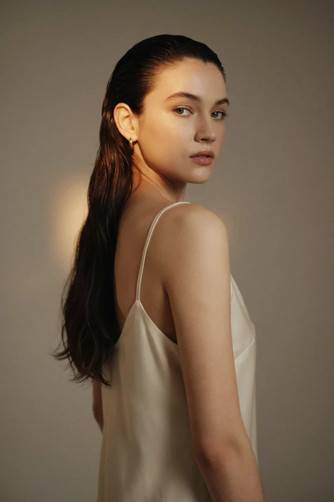 open hair with slicked back top