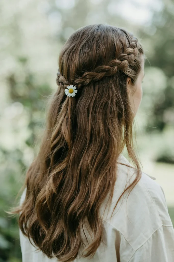 Open Hair with Subtle Braided Accent