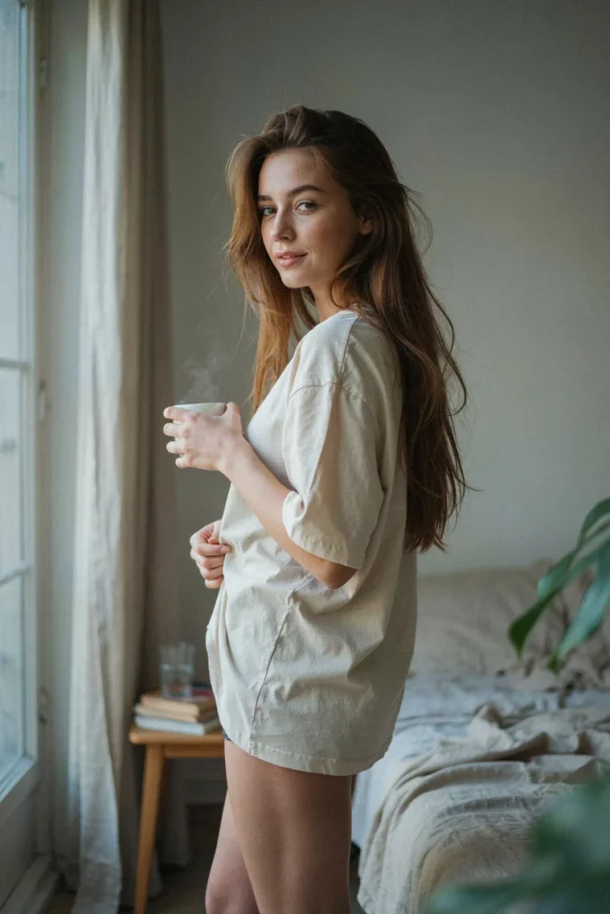 open hairstyle with dry shampoo texture