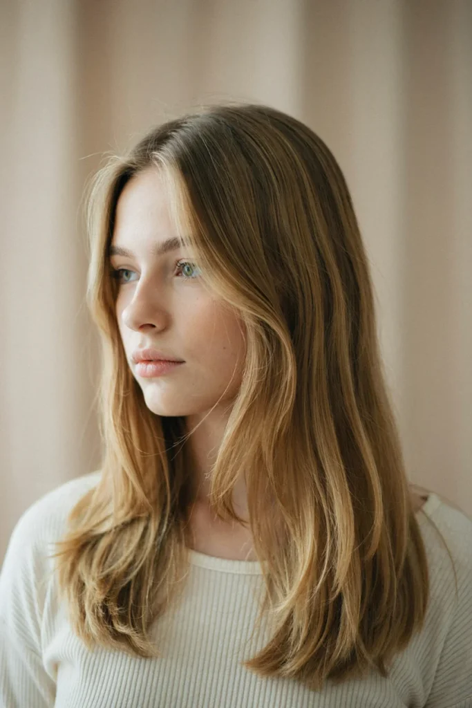 open hairstyle with face framing pieces